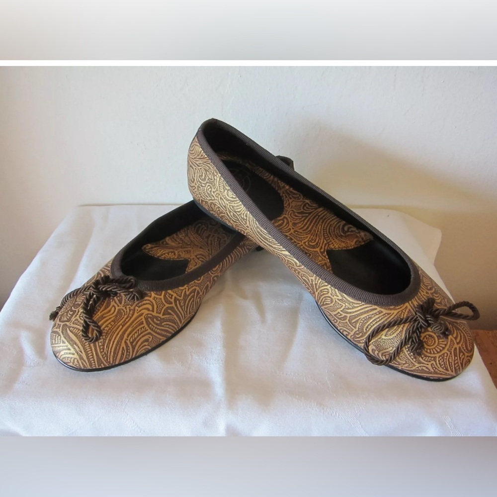 NEW JIMMY STAMPED LEATHER DAVOS GOMMA SOLES BALLET FLATS - EURO 3…